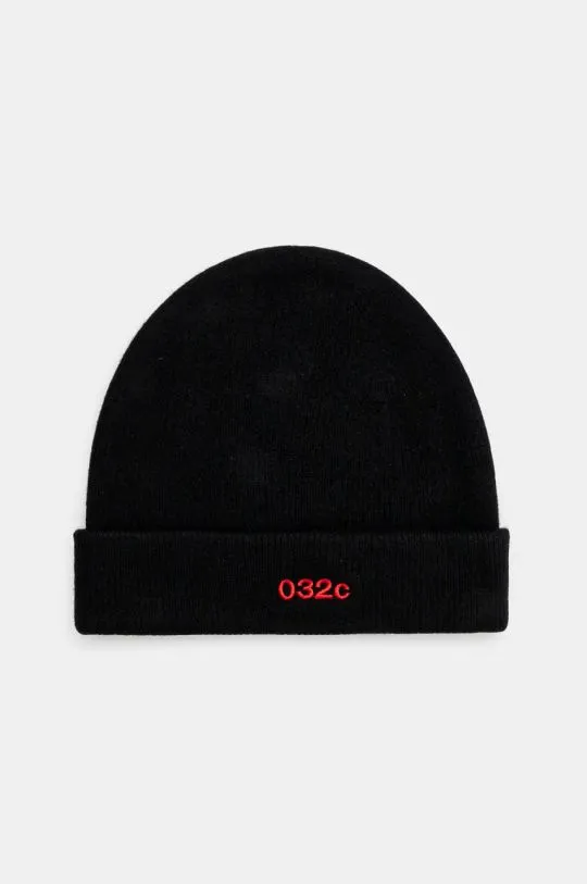 032C wool beanie Logo Cashmere Blend Beanie black color F24-UAK-3271-000