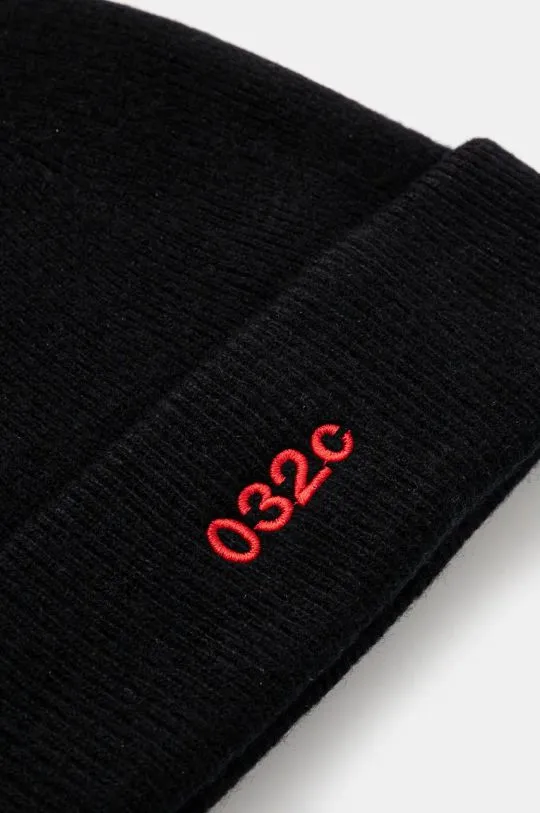 032C wool beanie Logo Cashmere Blend Beanie black color F24-UAK-3271-000