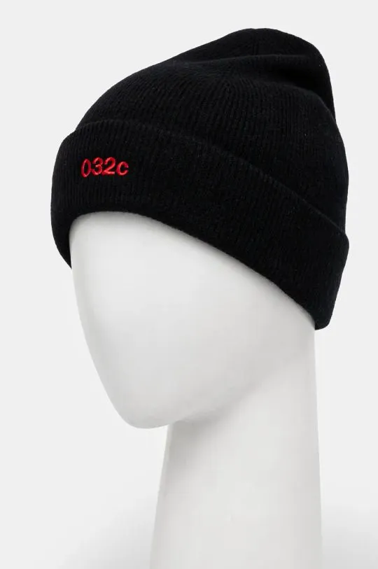 032C wool beanie Logo Cashmere Blend Beanie black color F24-UAK-3271-000