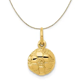 14k Yellow Gold Soccer Ball (9mm) Necklace