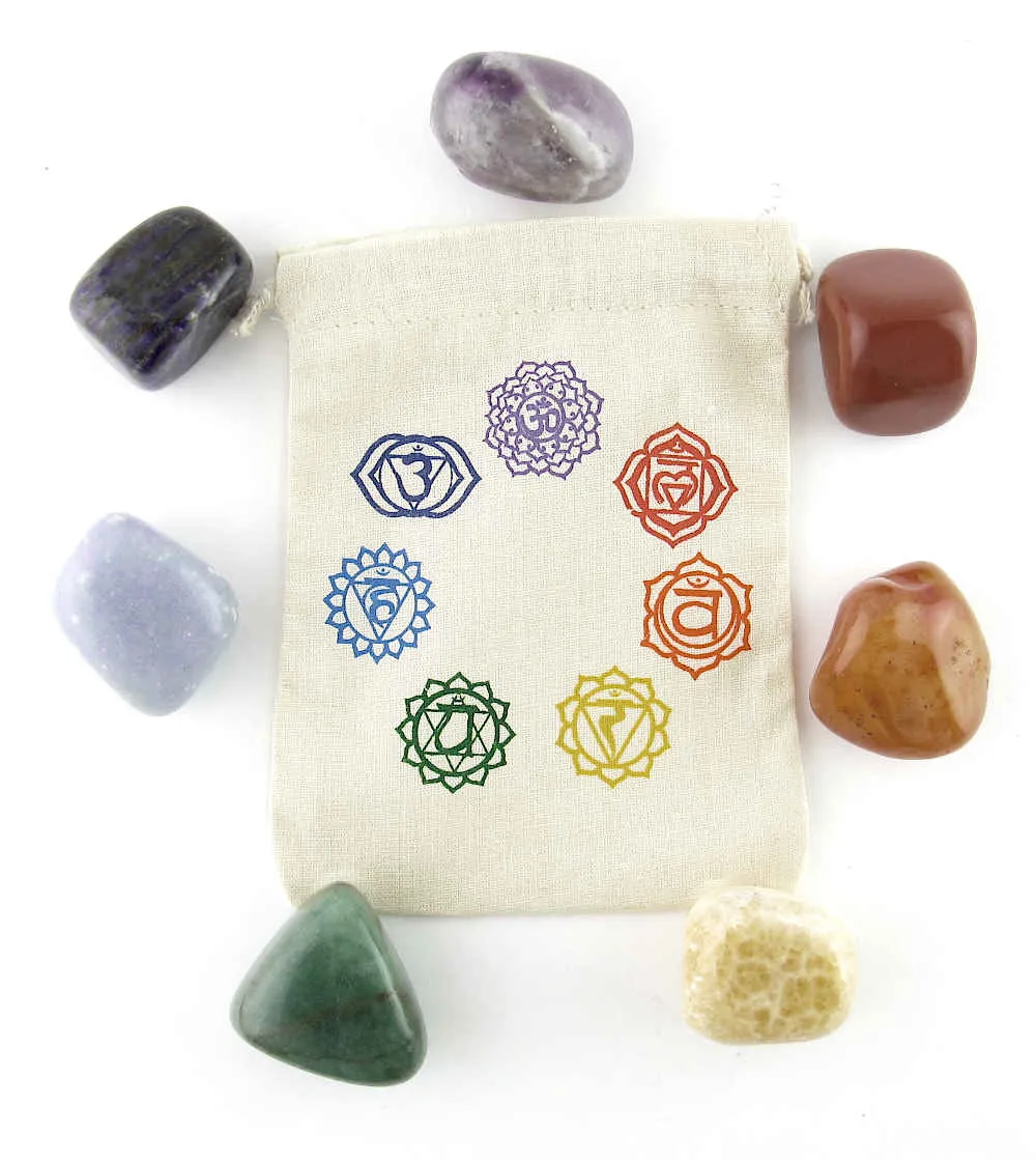 7 Chakra Tumbled Stones Set in Pouch