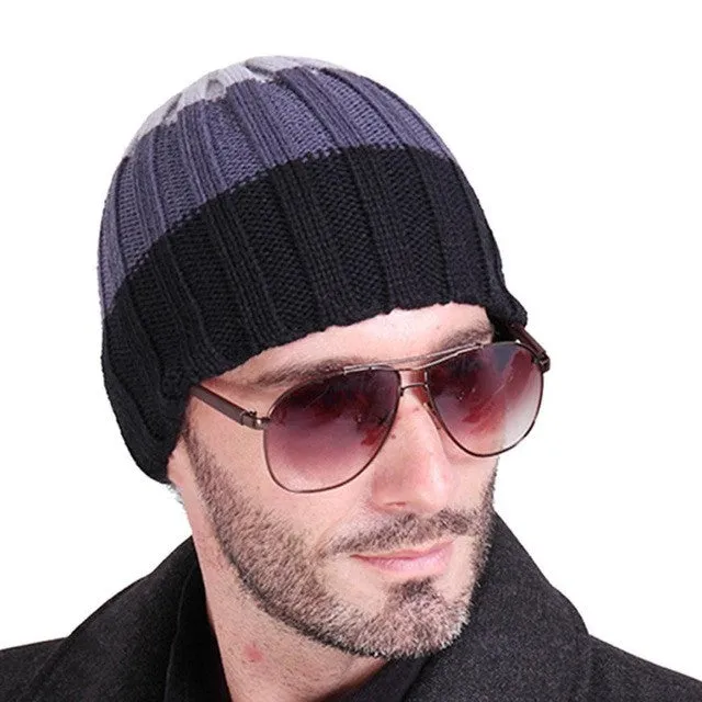 9Colors  Men's Beanies Knit Wool Hat Caps Skullies  Hats For Men Beanie Warm Baggy Hip Hop Bonnet Homme GS