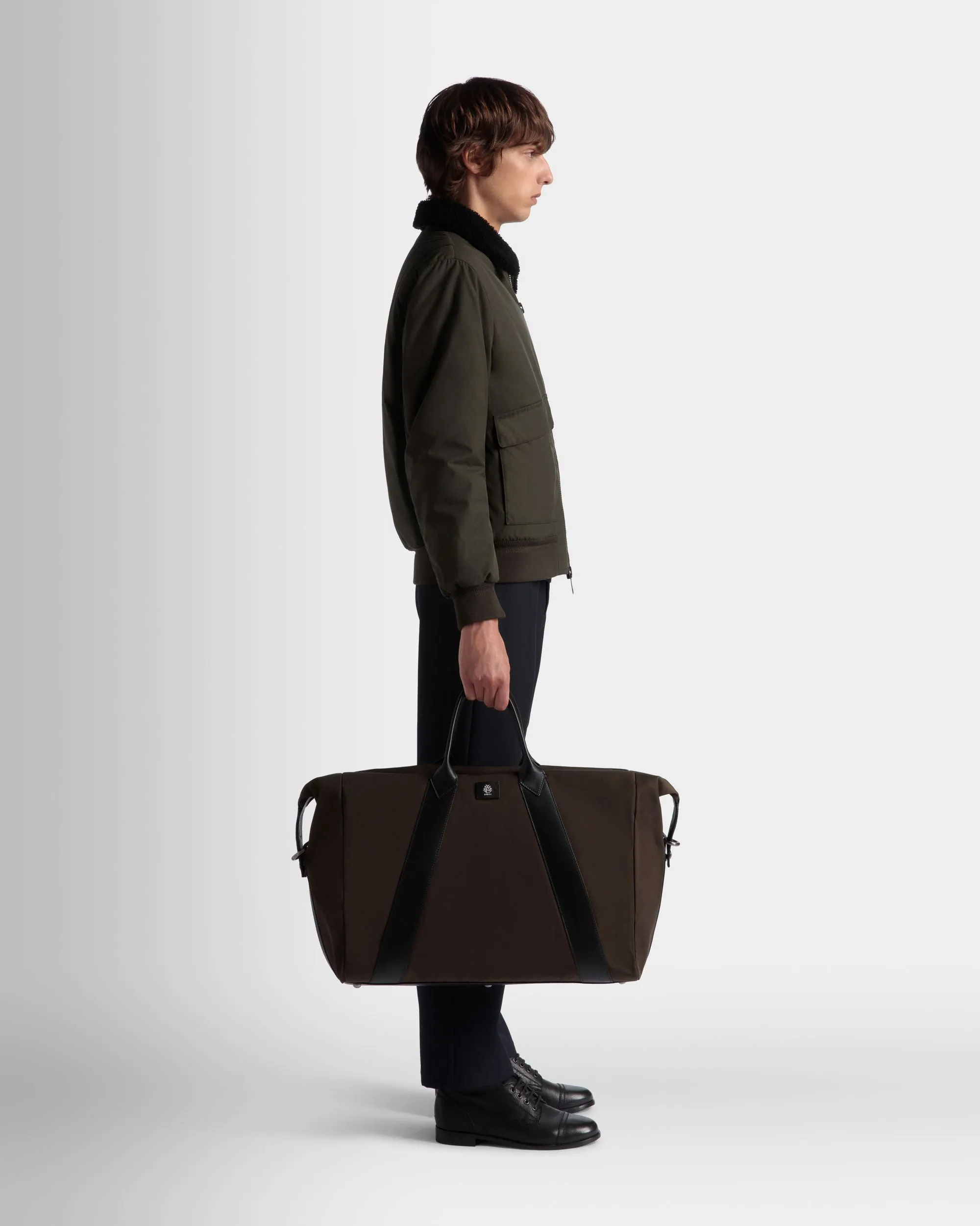 Adrien Brody Travel Collection Weekender In Military Green And Black Nylon 