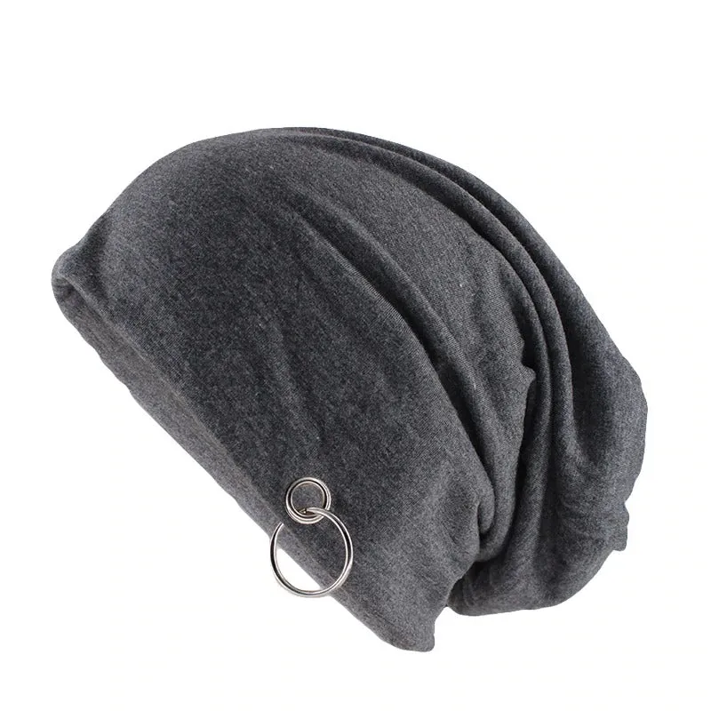 Adult Unisex Warm Beanies With Hoop / Alternative Autumn and Winter Fashion