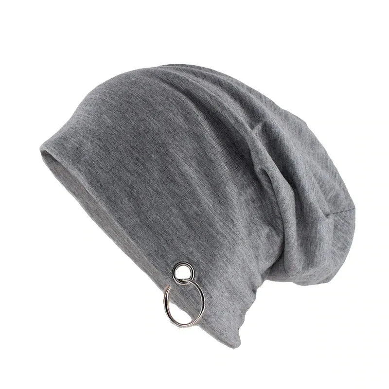 Adult Unisex Warm Beanies With Hoop / Alternative Autumn and Winter Fashion