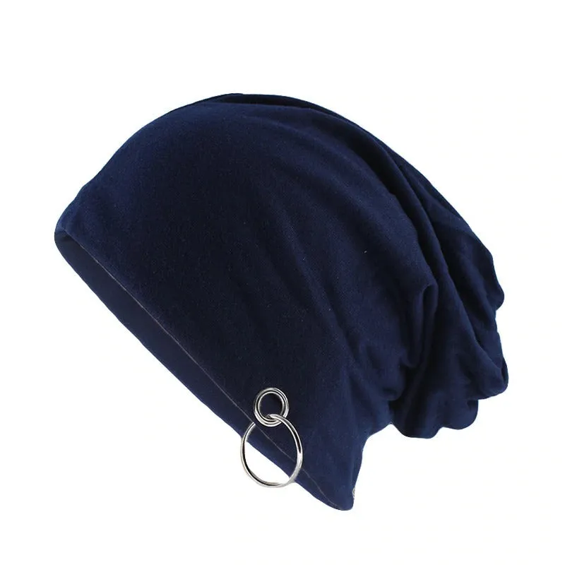 Adult Unisex Warm Beanies With Hoop / Alternative Autumn and Winter Fashion