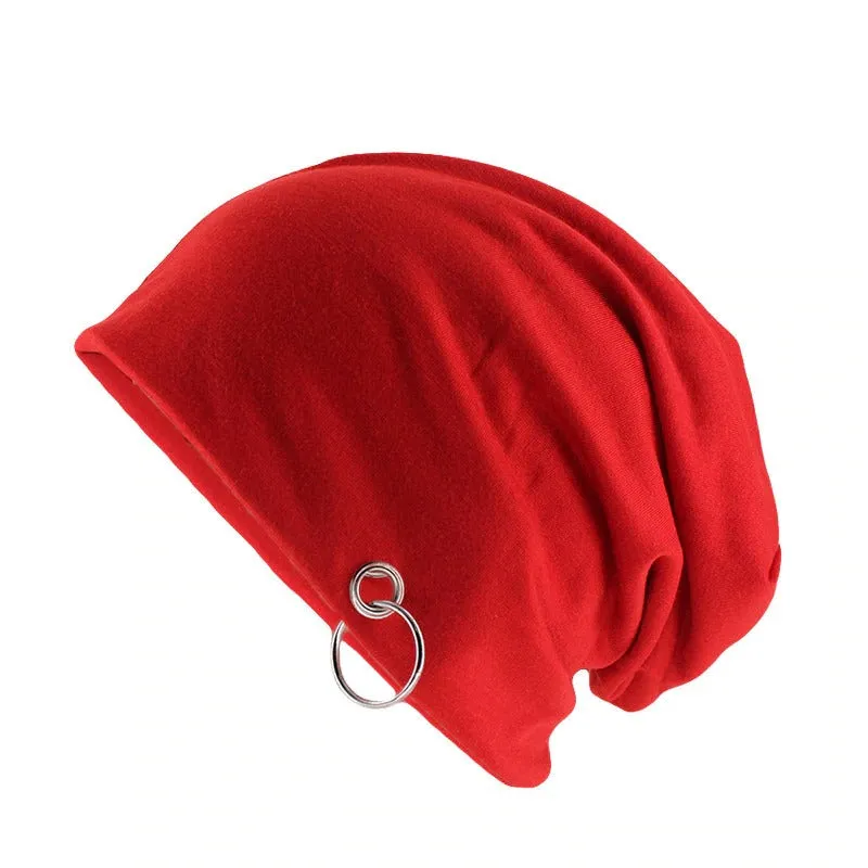 Adult Unisex Warm Beanies With Hoop / Alternative Autumn and Winter Fashion