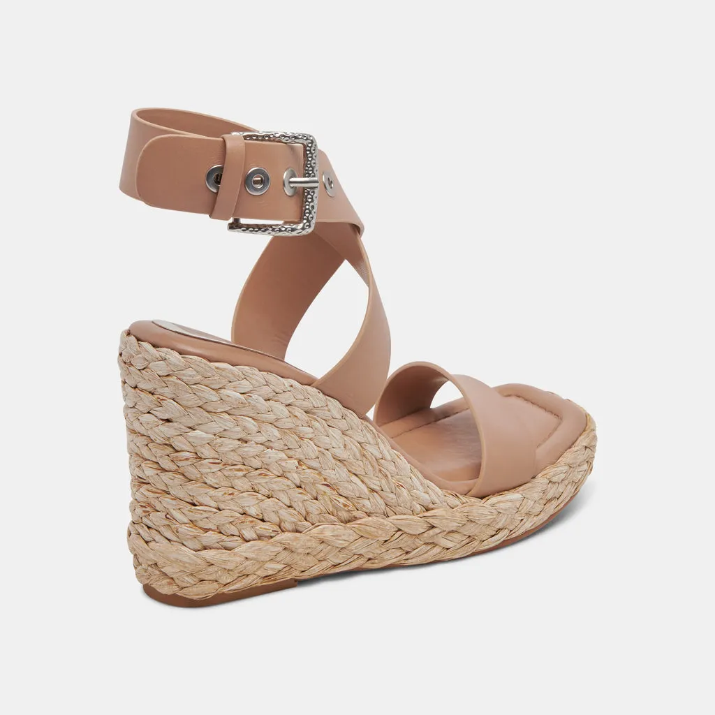 ALDONA Wedges Cafe Leather | Cafe Braided Raffia & Leather Sandals– Dolce Vita 6882427306050