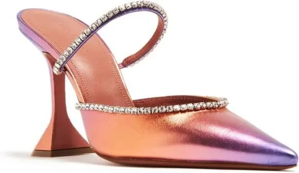 Amina Muaddi Gilda 95mm gradient-effect mules Pink