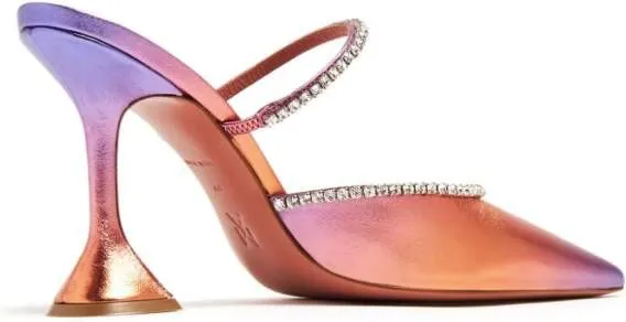 Amina Muaddi Gilda 95mm gradient-effect mules Pink