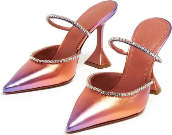 Amina Muaddi Gilda 95mm gradient-effect mules Pink