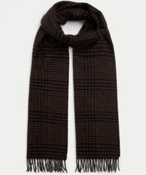 Autograph Mens Autograph Merino Wool Checked Scarf