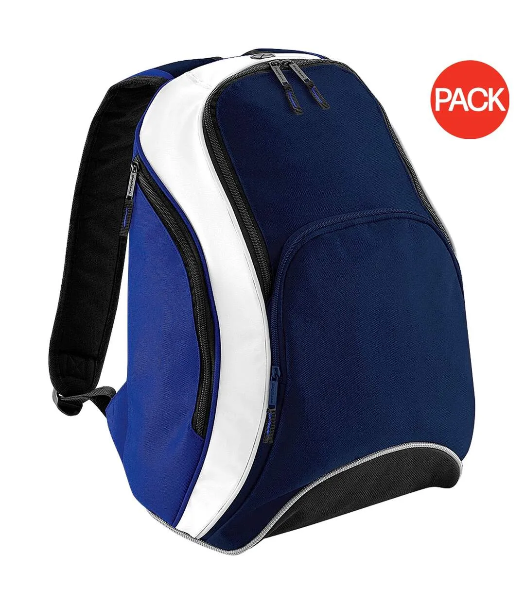 Bagbase Teamwear Backpack / Rucksack (21 Liters) (Pack of 2) (French Navy/Bright Royal/White) (One Size) - UTBC4203