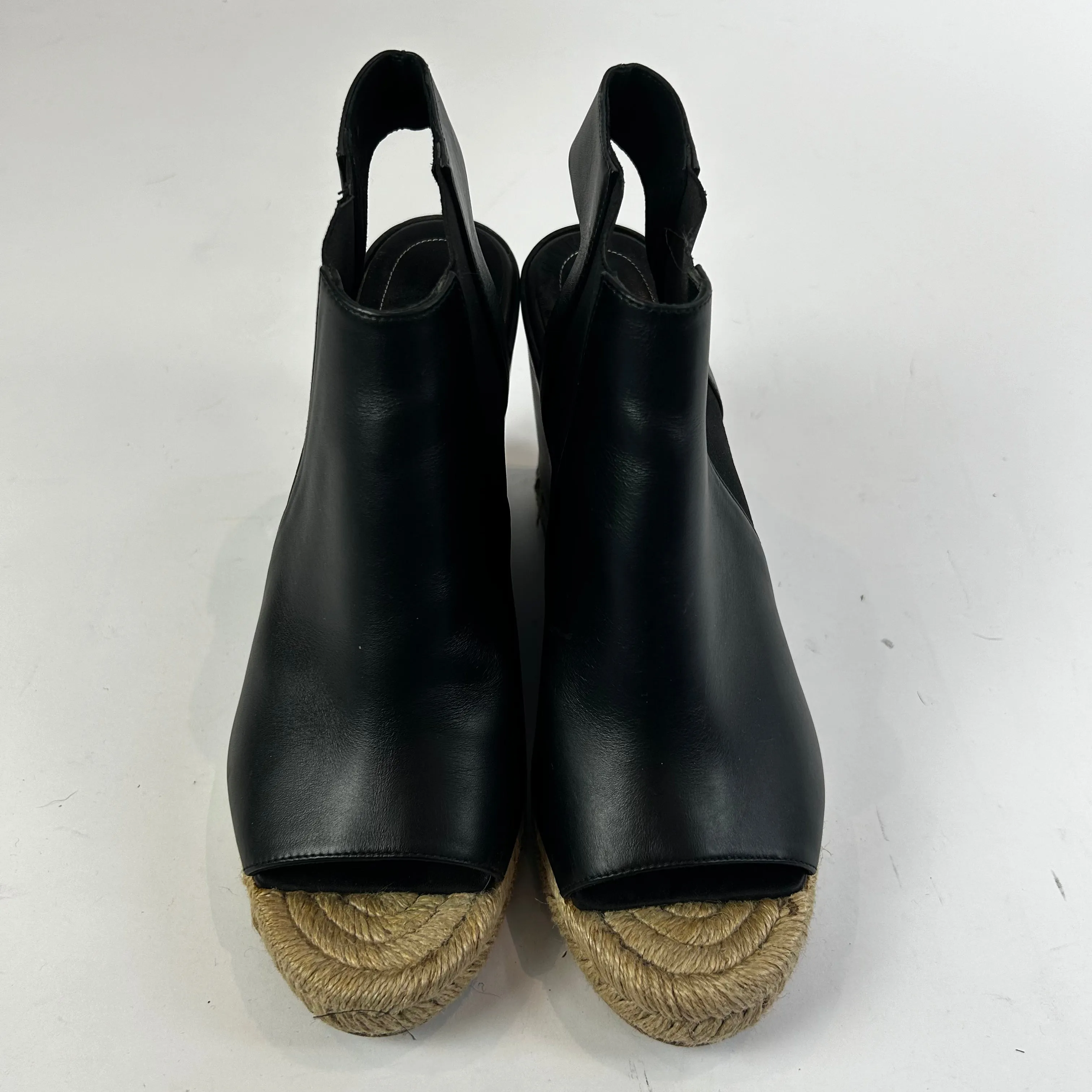 Balenciaga 400 Black Leather Espadrille Wedges 41