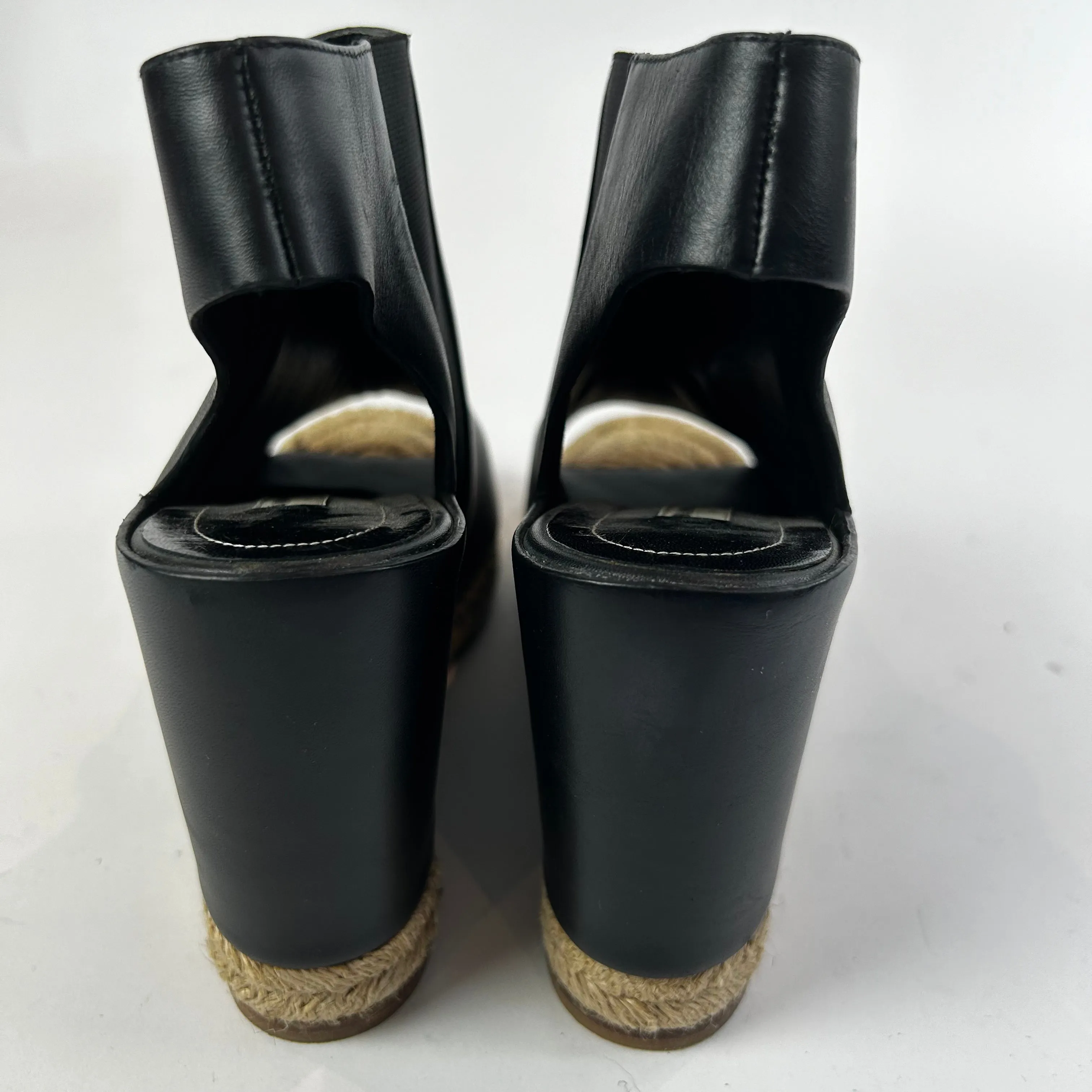 Balenciaga 400 Black Leather Espadrille Wedges 41