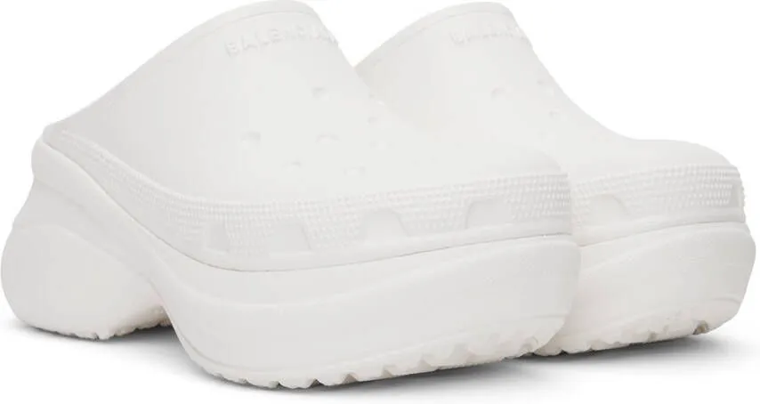 Balenciaga White Crocs Edition Mules