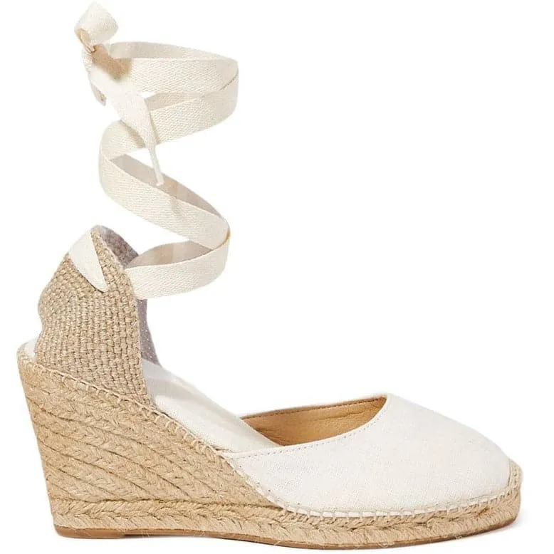 Basic High Heel Linen Wedge Espadrille for Women - Palamos