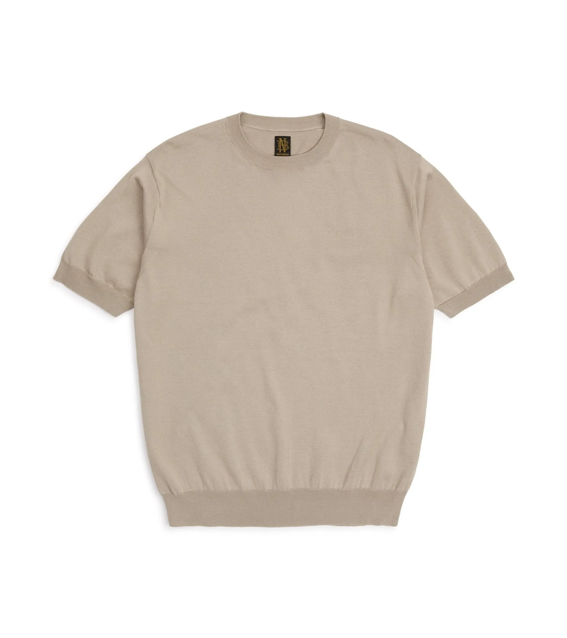 Batoner Sea Island Cotton Knit T-Shirt: Beige