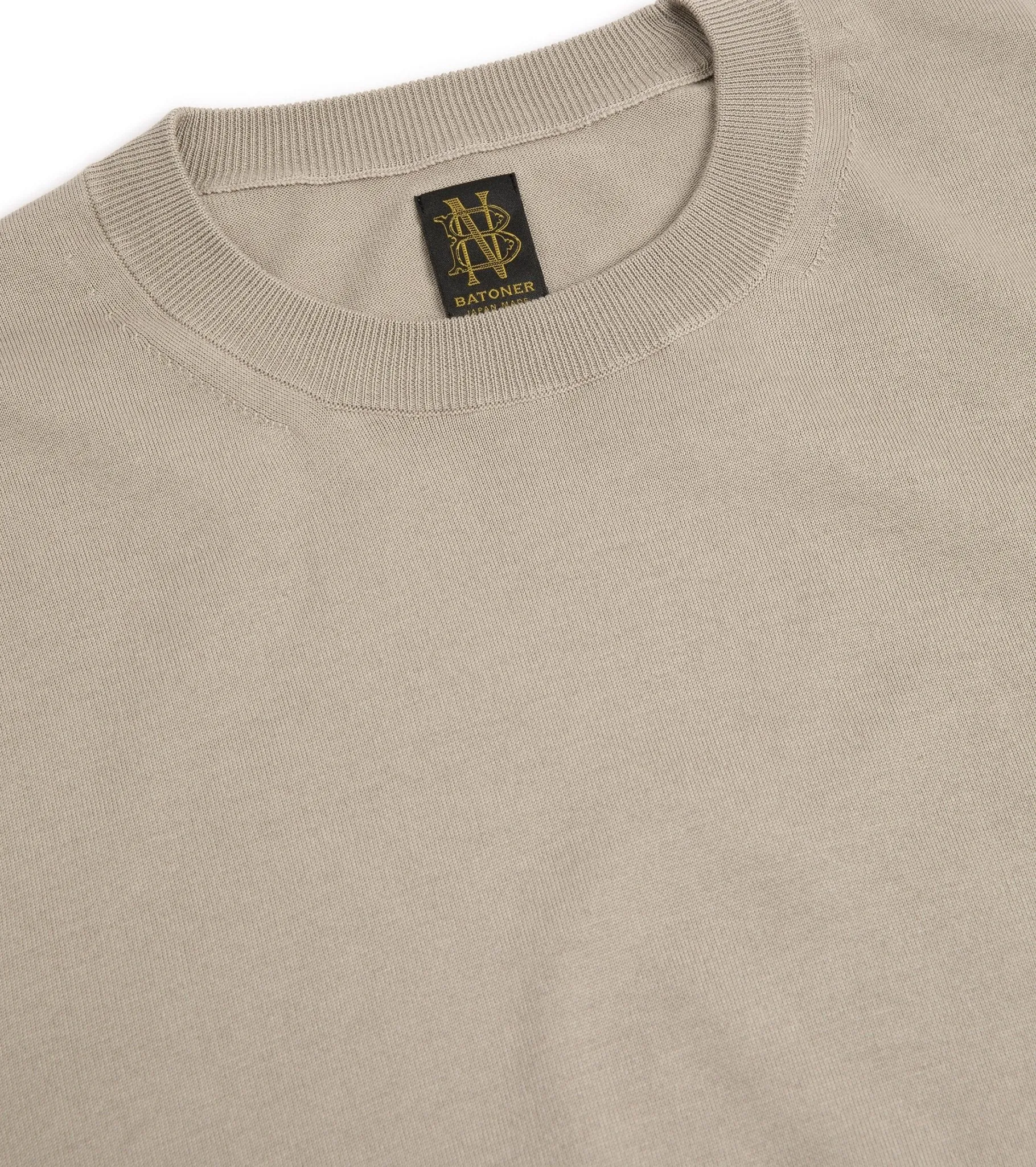 Batoner Sea Island Cotton Knit T-Shirt: Beige