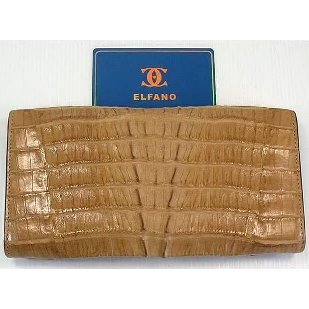 Beige Crocodile Skin Womens Wallet