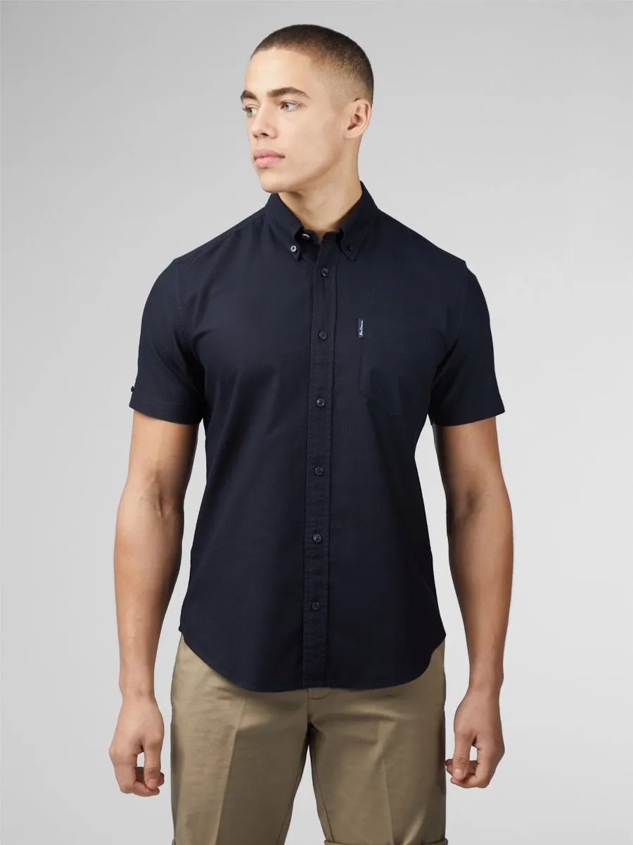 Ben Sherman Short Sleeve Button Down Oxford Shirt Black