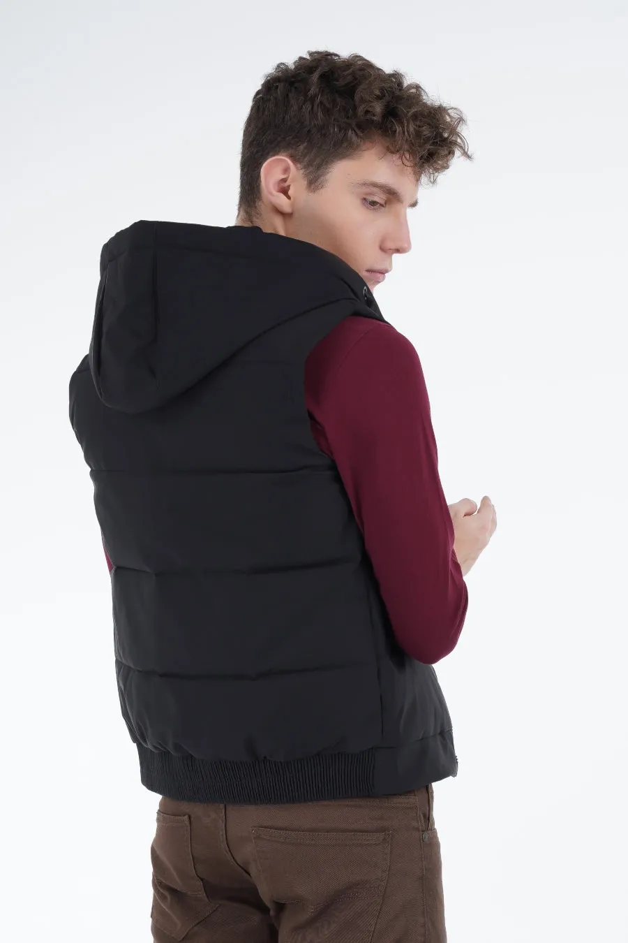 Black Hooded Gilet