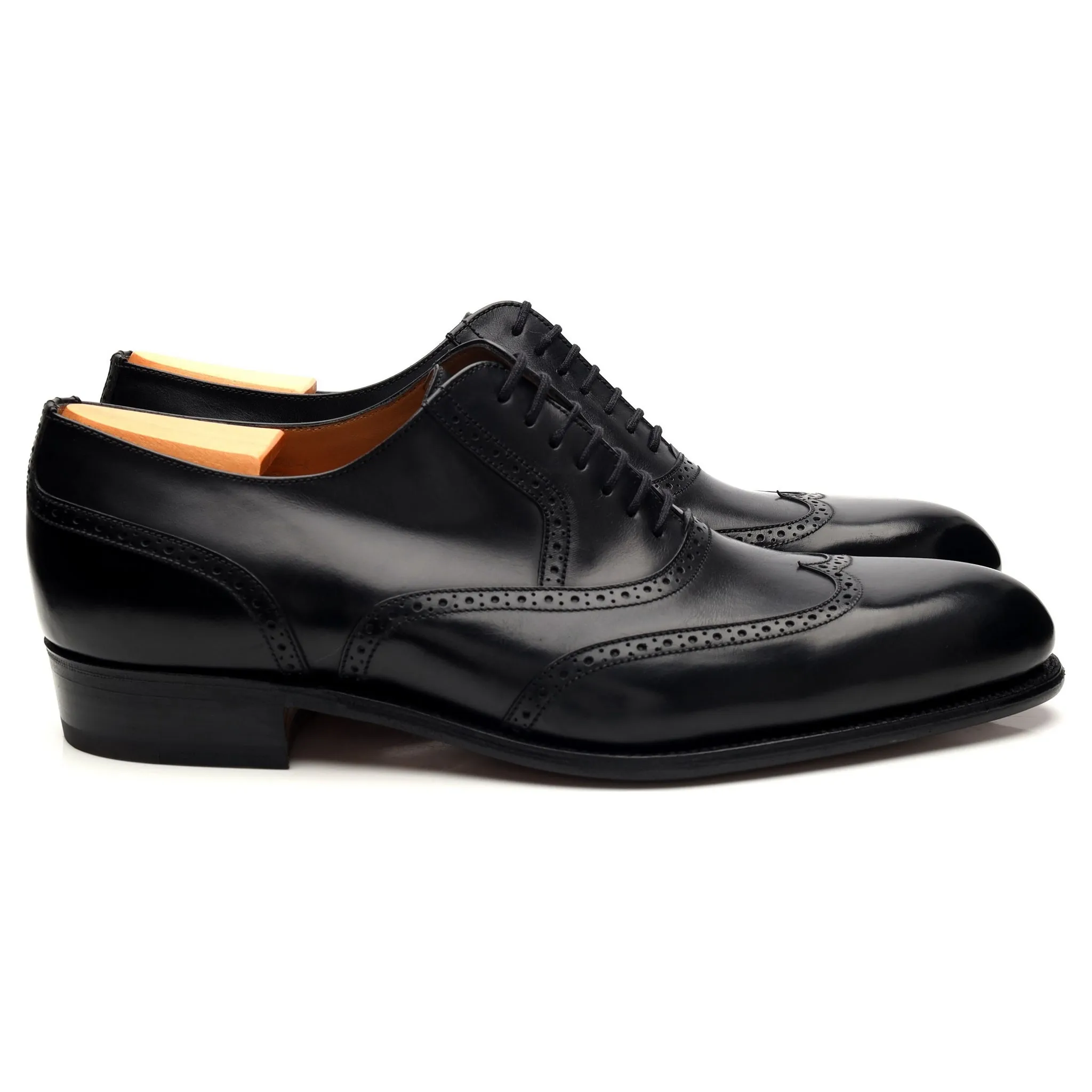 Black Leather Oxford Brogues 8 E UK 8.5