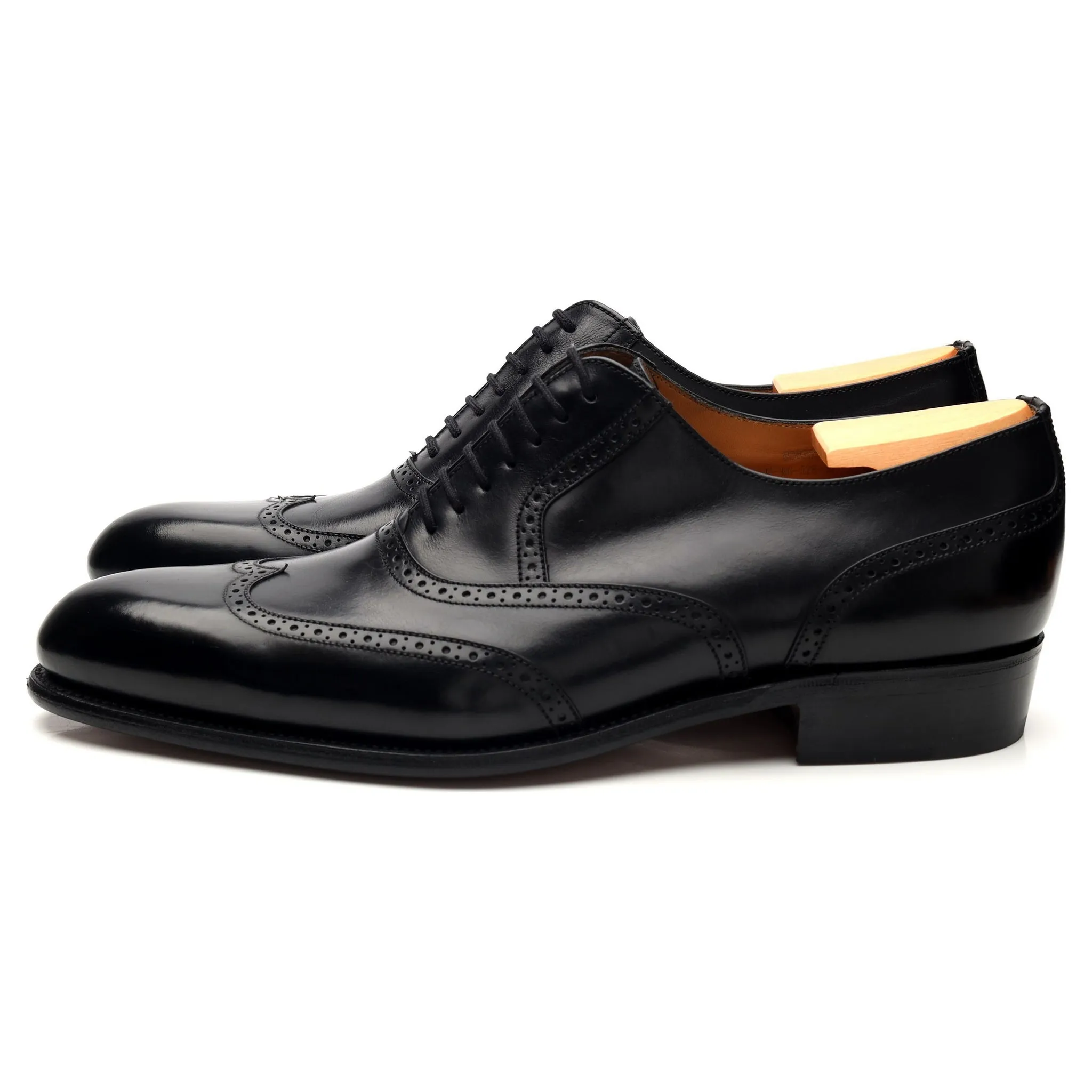 Black Leather Oxford Brogues 8 E UK 8.5