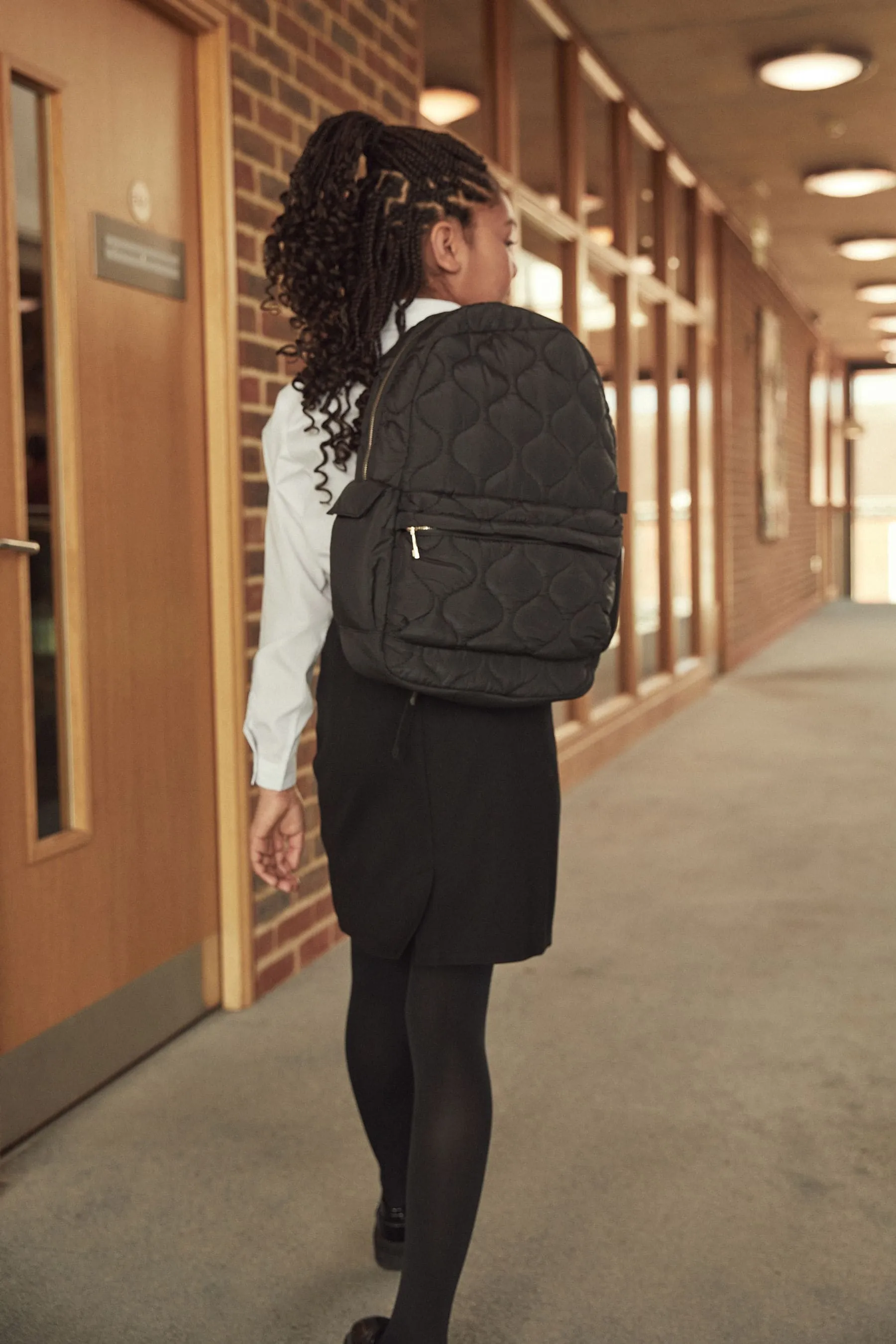 Black Quilted Backpack