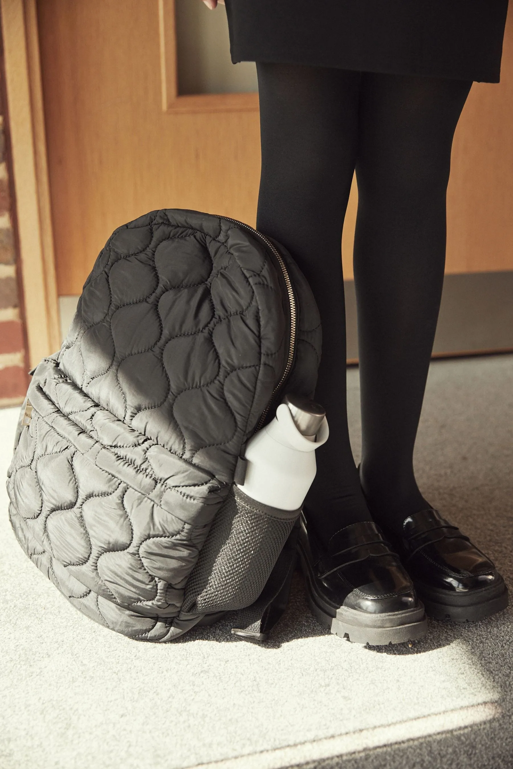 Black Quilted Backpack