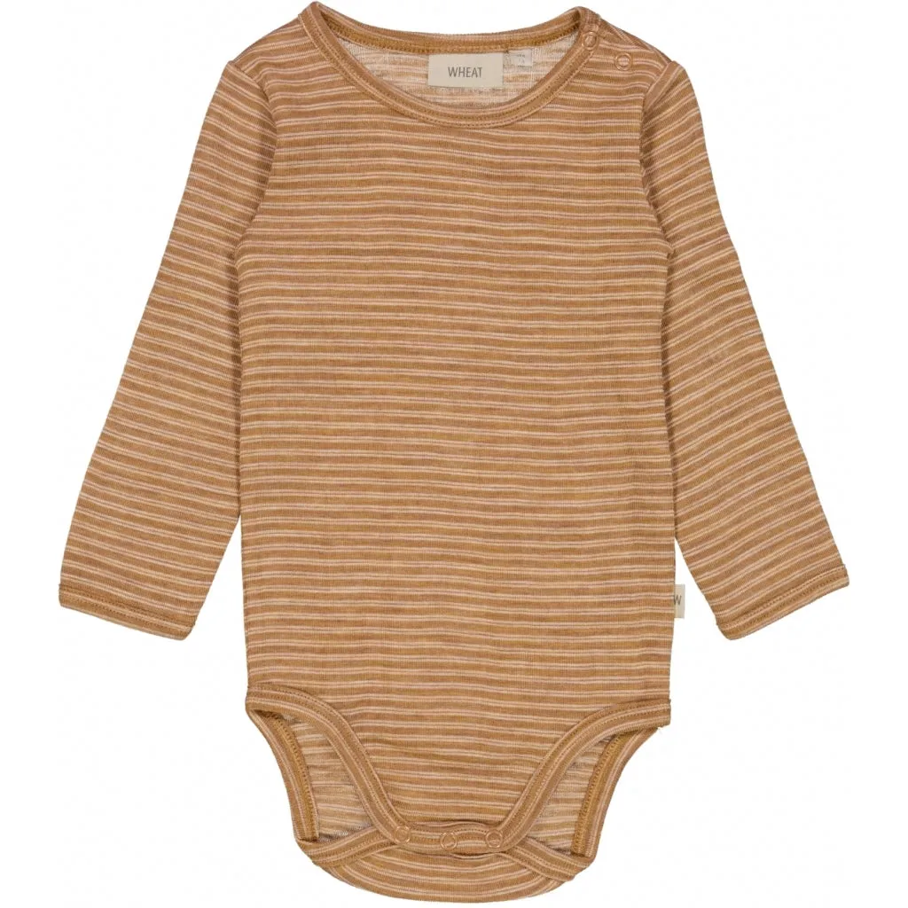 Body Plain Wool LS - clay melange wool stripe