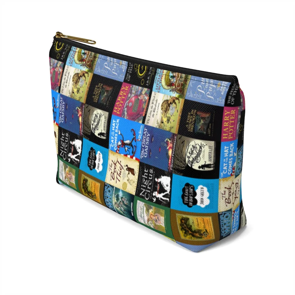 Books pattern Accessory Pouch for book lovers