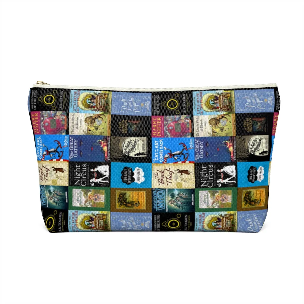 Books pattern Accessory Pouch for book lovers