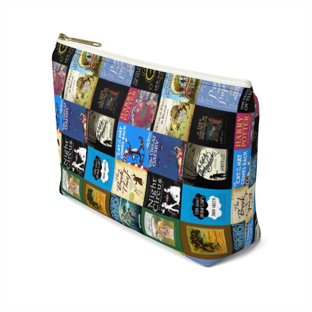 Books pattern Accessory Pouch for book lovers