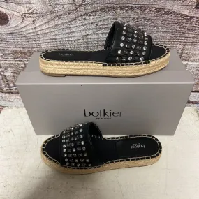 BOTKIER NY BLACK STONE LEATHER JULIE FLAT ESPADRILLES SIZE 7 NWB TCC