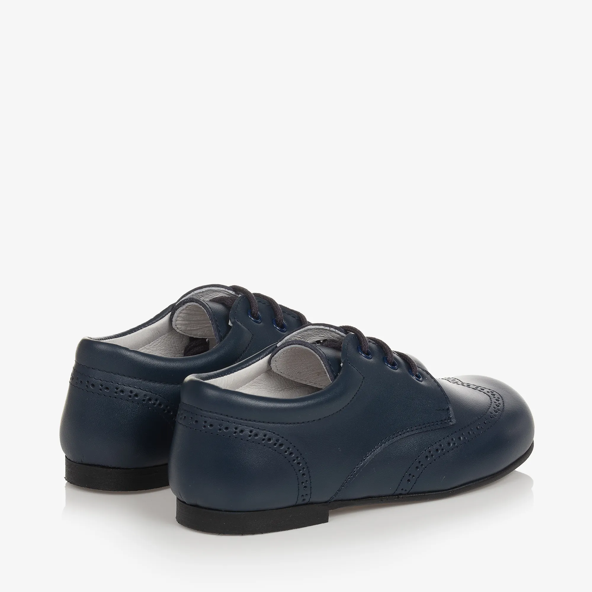 Boys Navy Blue Leather Brogues