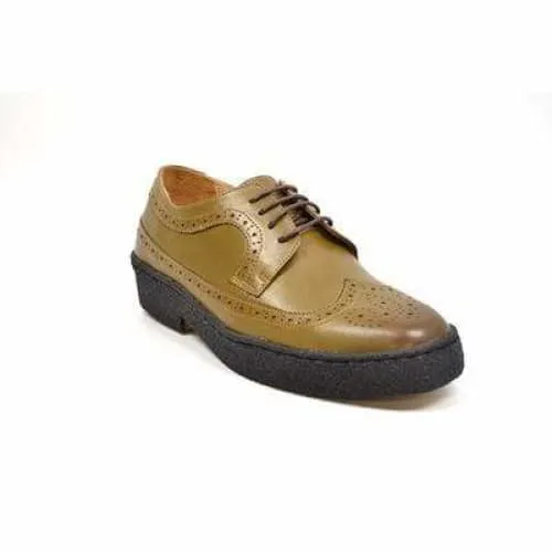 British Walkers Wingtip Low Cut Men's Olive Green Leather Oxfords