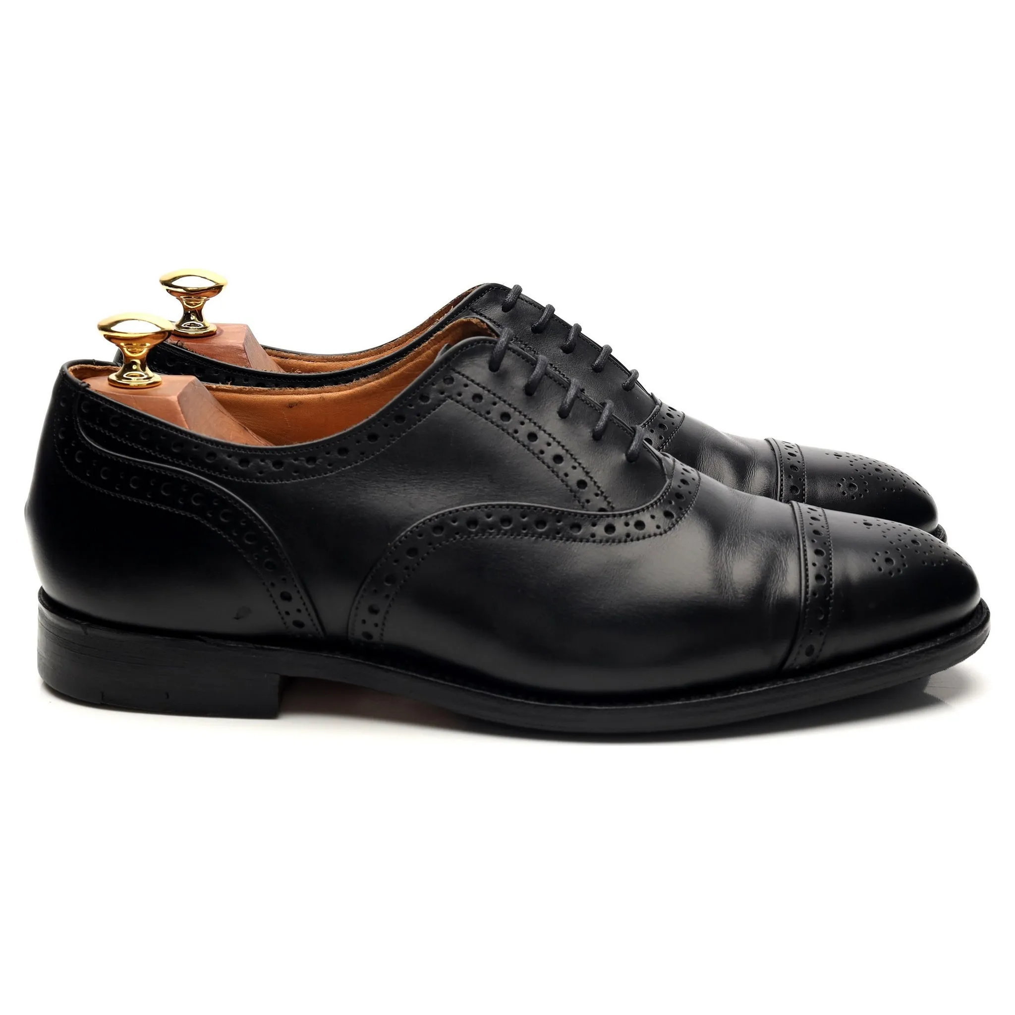 'Cambridge' Black Leather Oxford Brogues UK 9