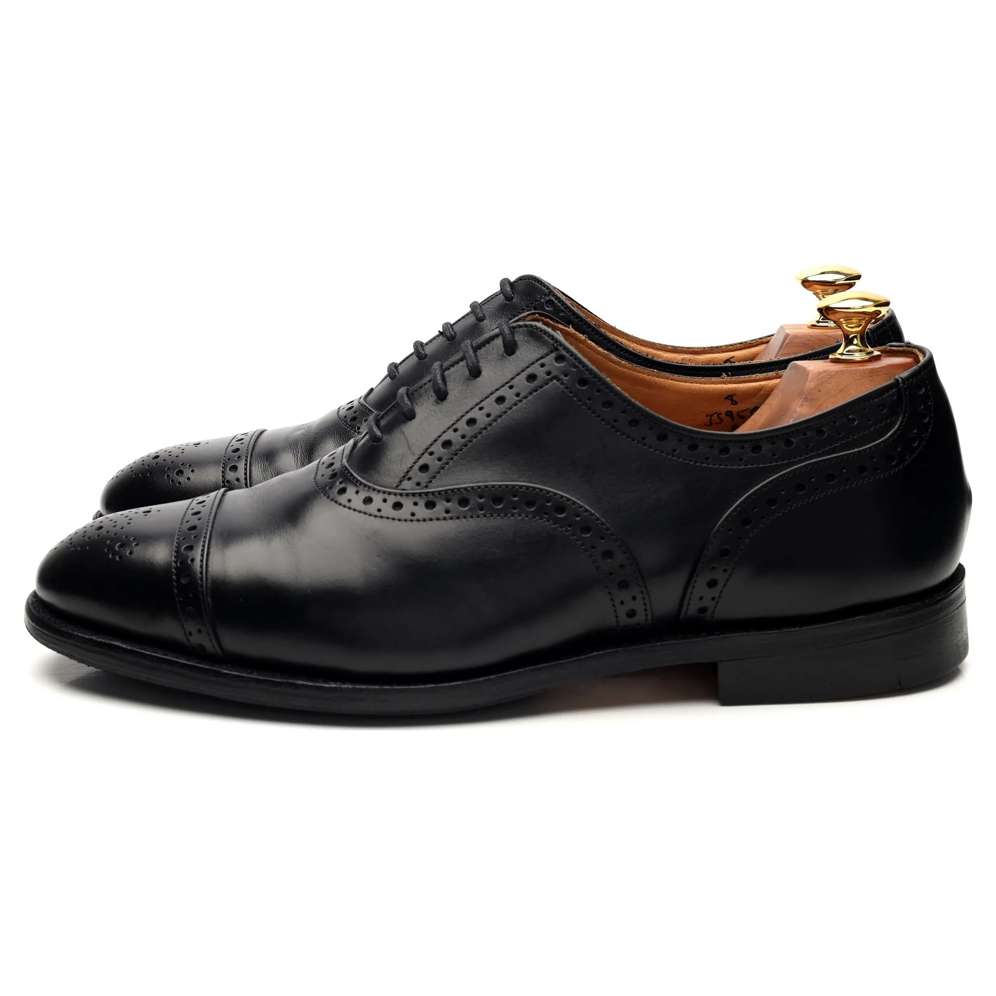 'Cambridge' Black Leather Oxford Brogues UK 9