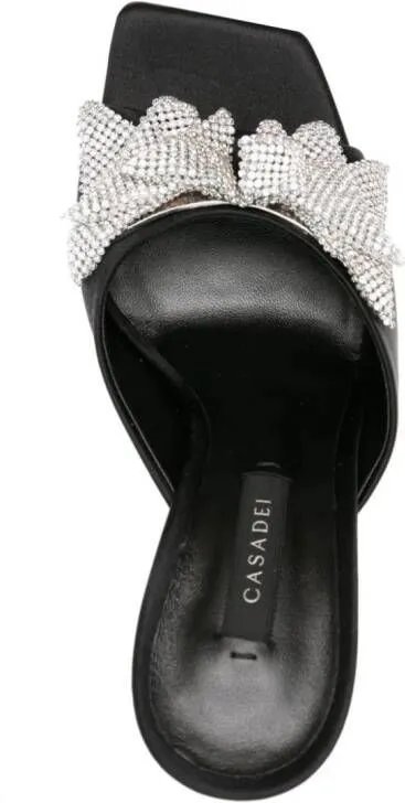 Casadei Butterfly Geraldine 100mm satin mules Black