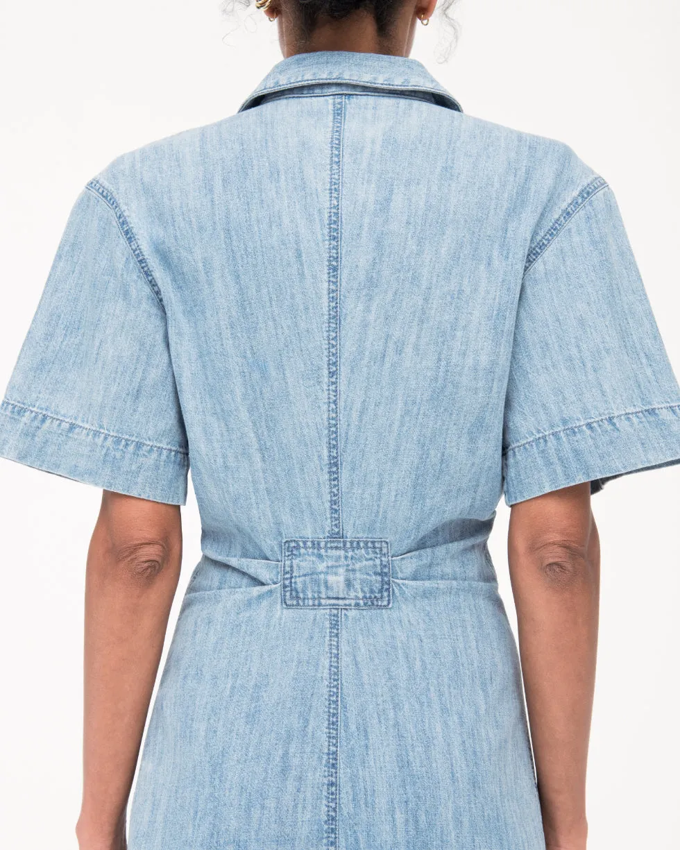 Chambray Bias Shirt Dress