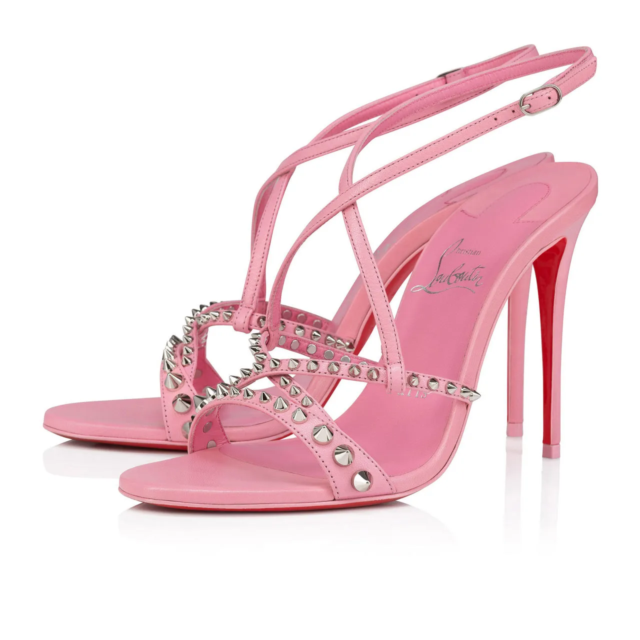 CHRISTIAN LOUBOUTIN Tatooshka Spikes 100 Heeled Sandals - Pink