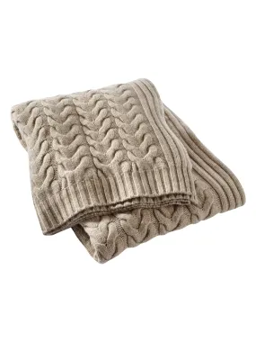 Classic Cashmere Cable Knit Throw