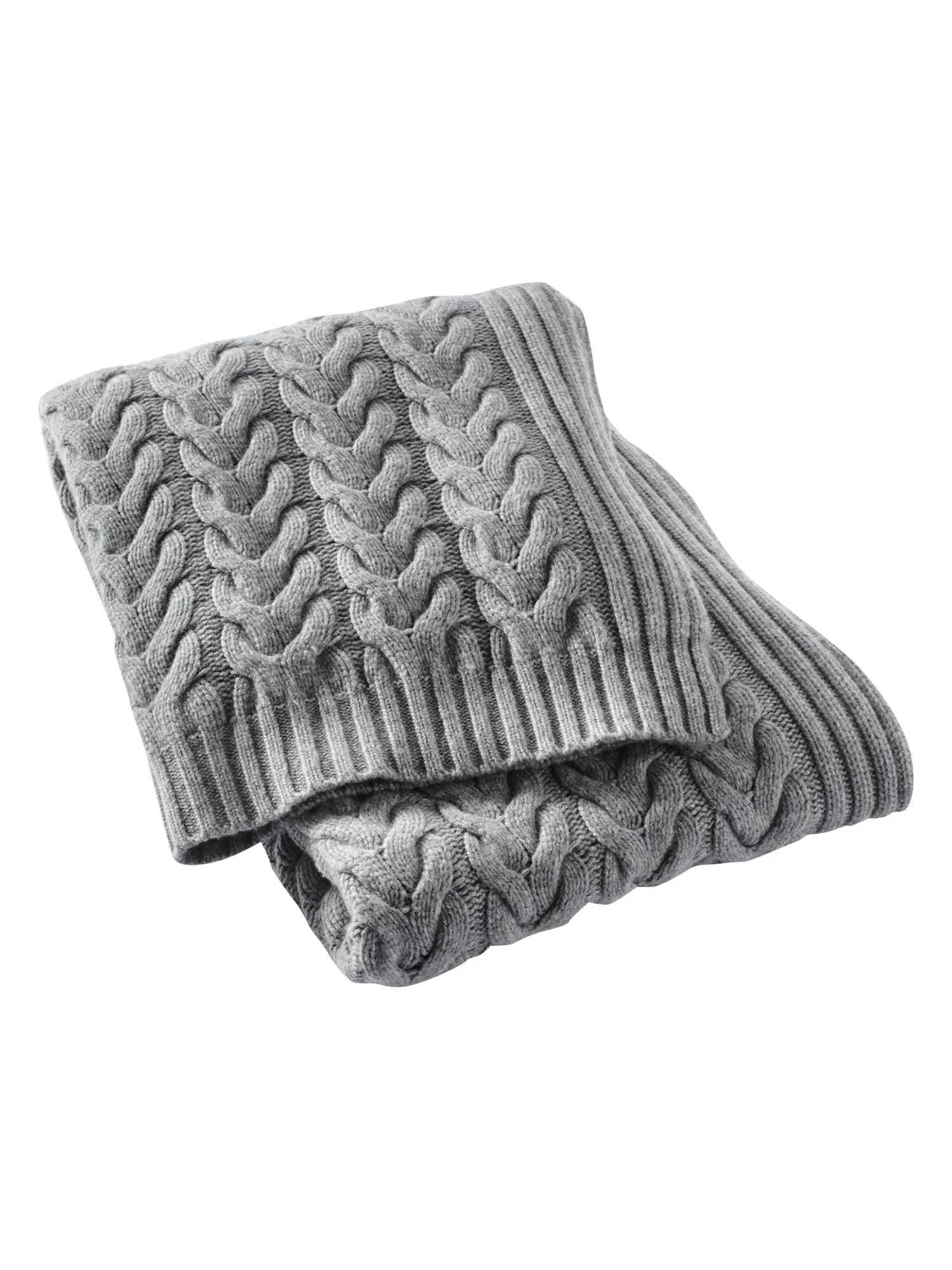 Classic Cashmere Cable Knit Throw