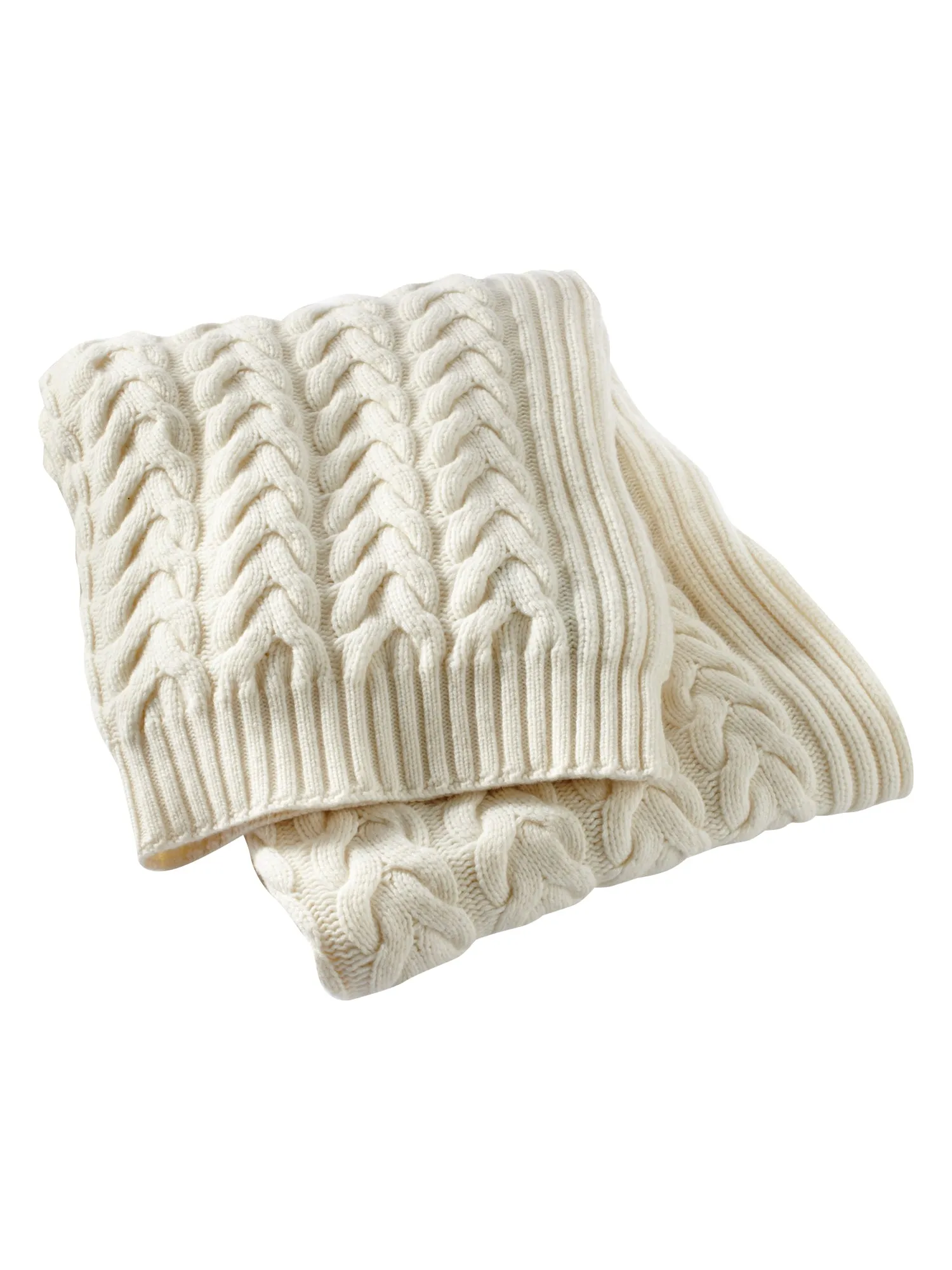 Classic Cashmere Cable Knit Throw