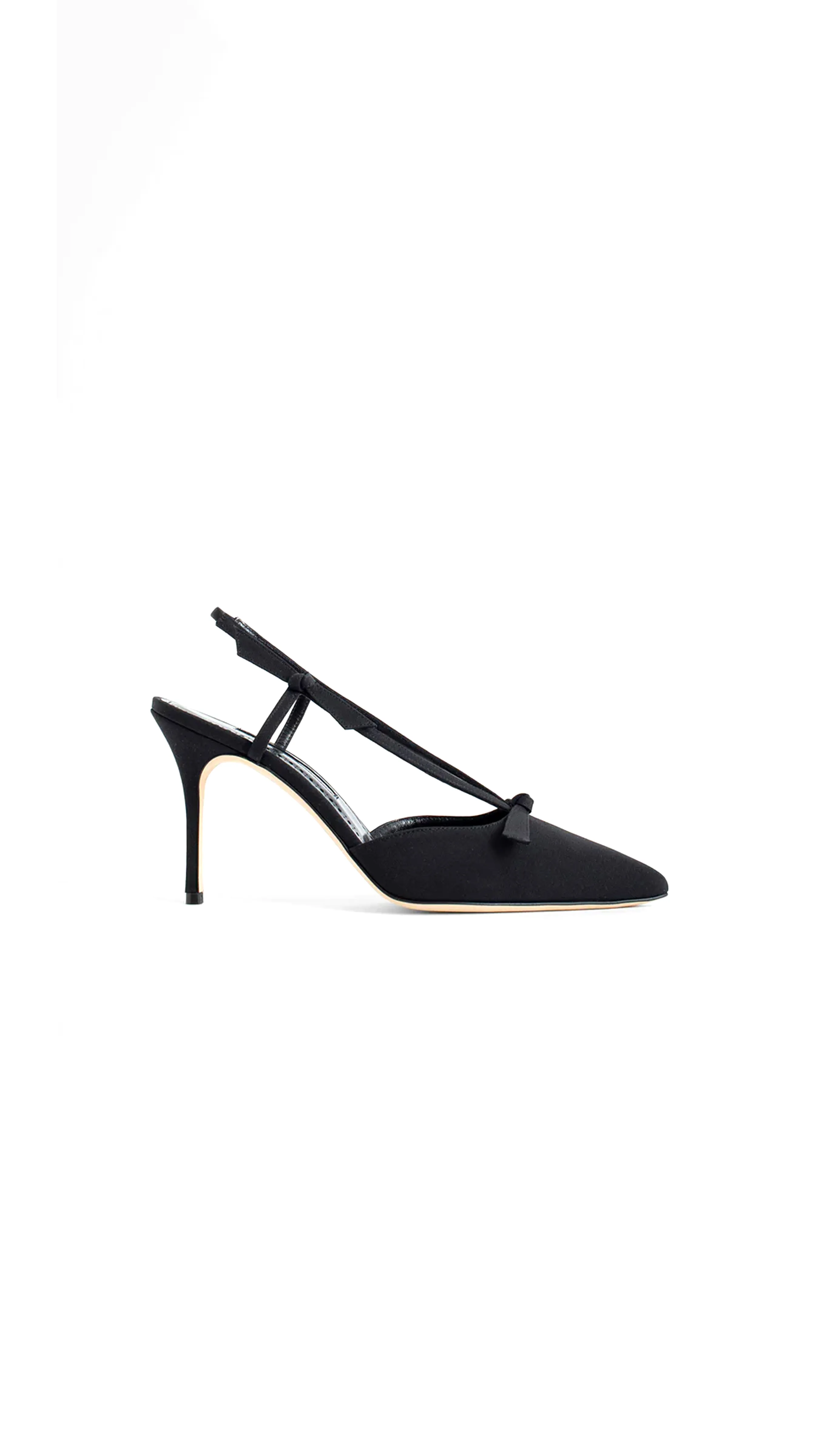 Corintia 090 Crèpe De Chine Slingback Mules - Black