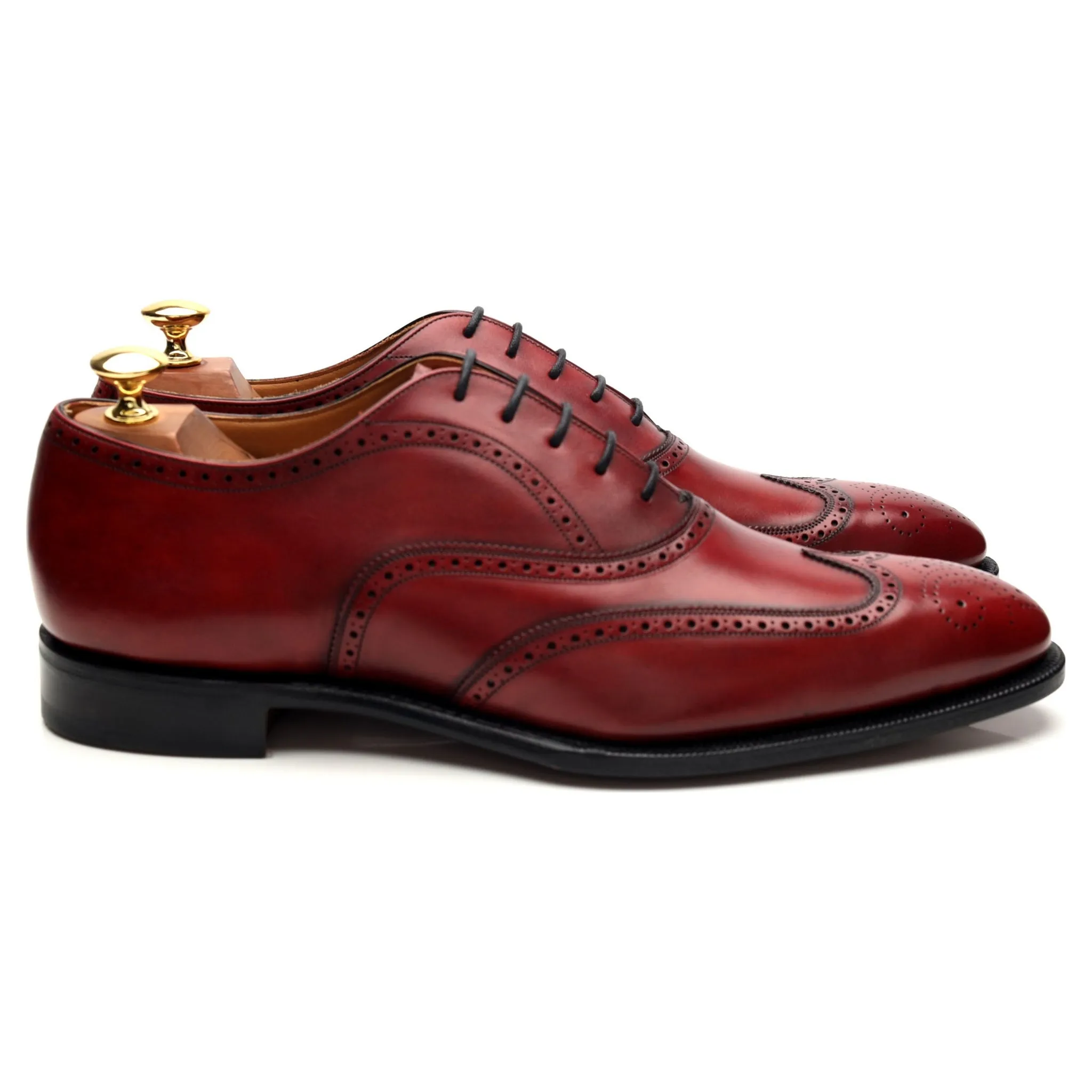 Crown Collection 'Carrol' Burgundy Leather Oxford Brogues UK 9 F