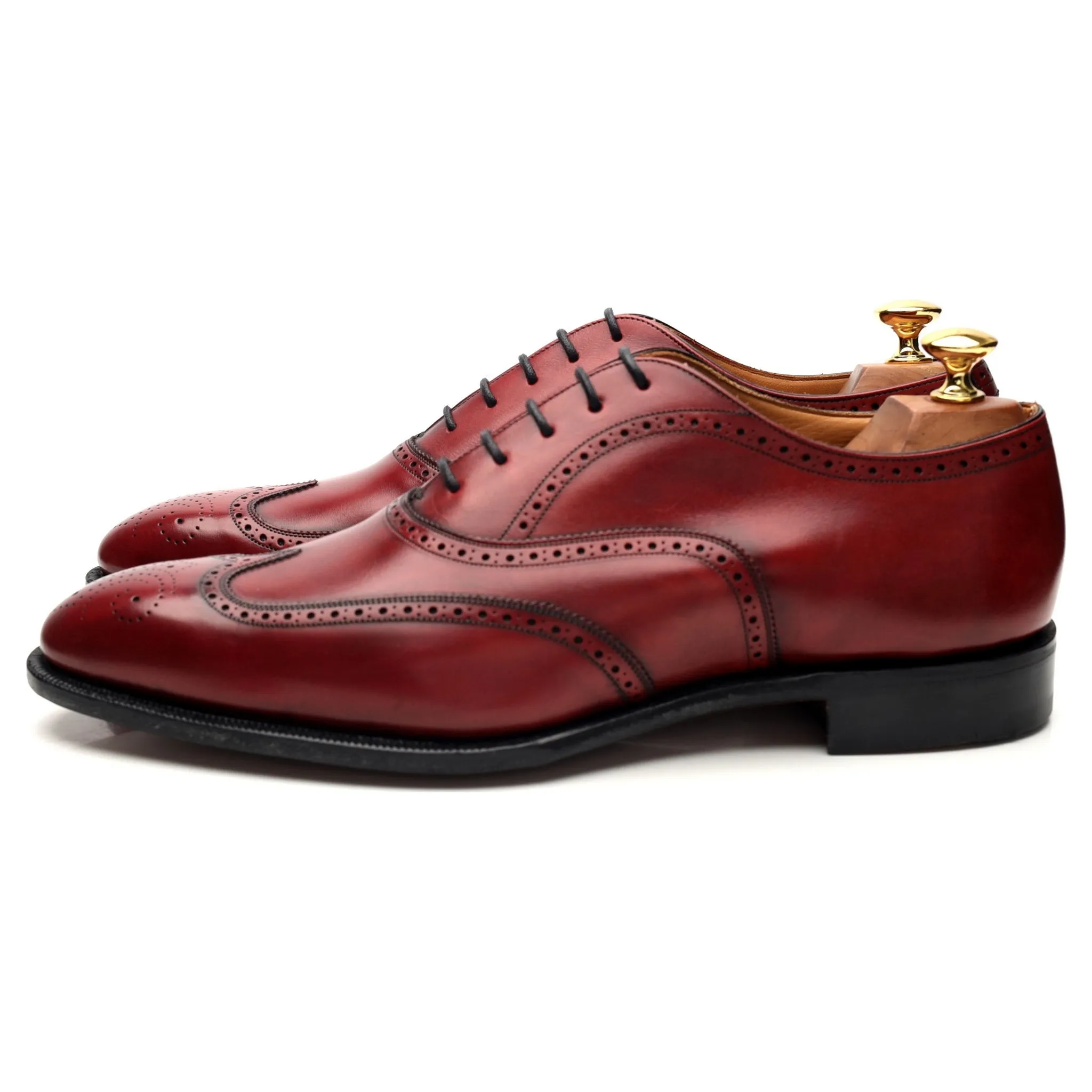 Crown Collection 'Carrol' Burgundy Leather Oxford Brogues UK 9 F