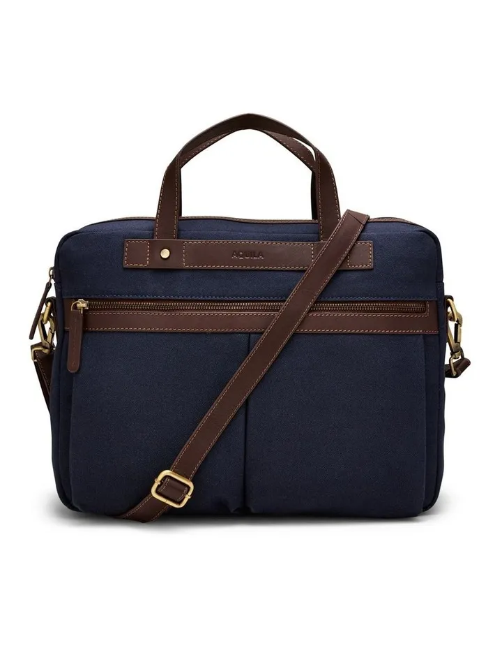 Cruiser Canvas Briefcase in Navy