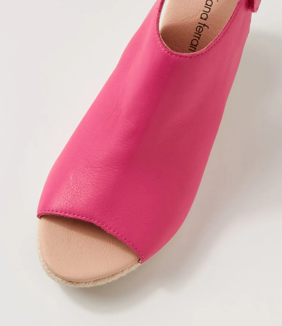 DIANA FERRARI Jamcie Fuchsia Leather Espadrilles